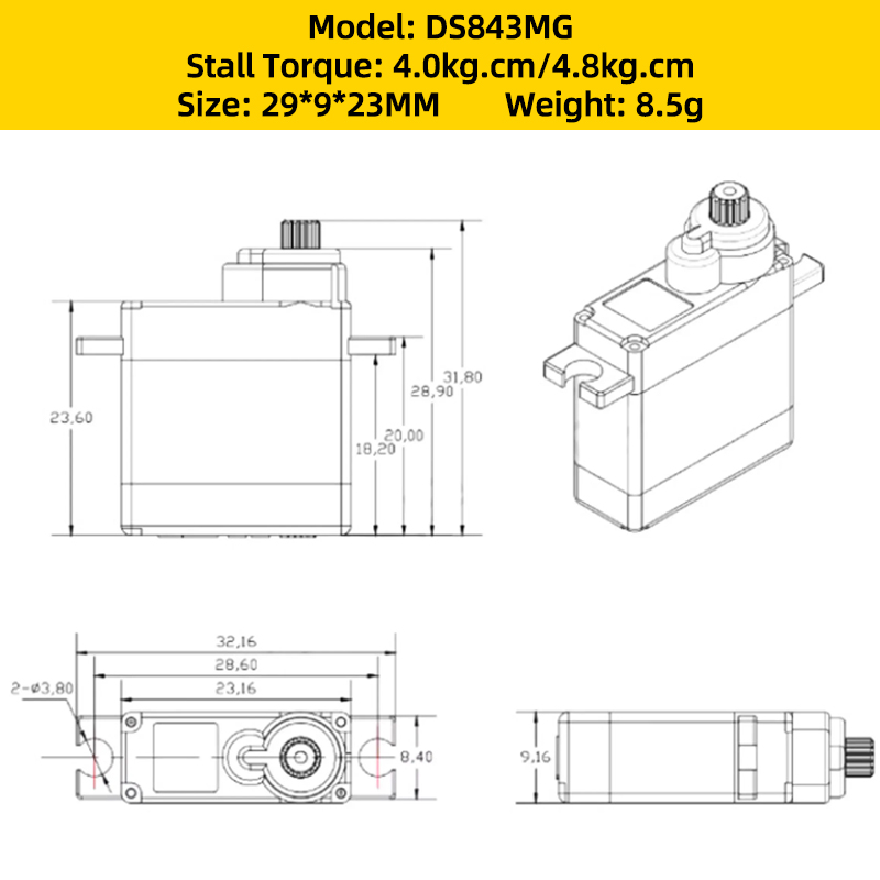코로나 DS843MG 디지털 서보 하이 토크 금속 기어 - Brushless Motor Thrust Test Stand 리뷰 및 가격
